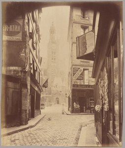 Saint-Étienne-du-Mont, rue de la Montagne Sainte-Geneviève autorstwa Eugène Atget
