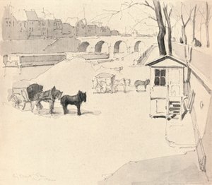 Pont Marie - Konie i wozy, 1915