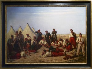 Gra loteryjna w obozie Chalons autorstwa Eugene Bellanger