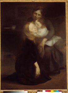 Intymność czyli starsza siostra Obraz Eugene Carriere (1849-1906) XIX-wieczne słońce. 1,3x0,99 m Paryż, musee d