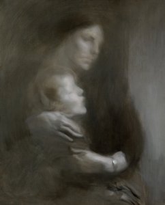 Macierzyństwo (Cierpienie) (olej na płótnie) autorstwa Eugène Carrière