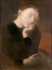Meditation par Carriere, Eugene (1849-1906), ok. 1892 - Olej na płótnie, 65,5x48,7 - Muzeum Sztuki Ohara, Kurashiki autorstwa Eugène Carrière