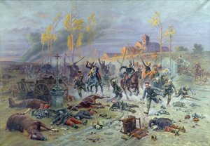 Szarża żołnierzy francuskich w bitwie nad Marną, 8 lub 9 września 1914, 1915