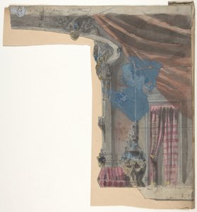 Projekt scenografii w Operze, Paryż, 1828-90. autorstwa Eugene Ciceri