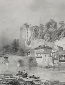 Malownicze i romantyczne podróże po starożytnej Francji. Bretania: Zamek Clisson. autorstwa Eugene Ciceri