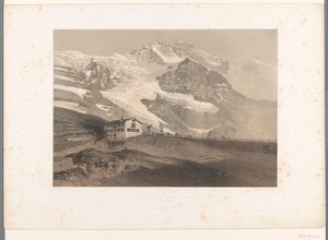 Widok na Jungfrau z Kleine Scheidegg La Jungfrau vue de la petite Scheideck (tytuł na obiekcie) Twarze w Szwajcarii i Sabaudii (tytuł serii) La Suisse et la Savoie (tytuł serii na obiekcie) autorstwa Eugene Ciceri
