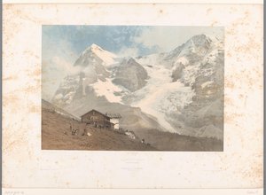 Widok na Wengernalp La Wengernalp (tytuł na obiekcie) Twarze w Szwajcarii i Sabaudii (tytuł serii) La Suisse et la Savoie (tytuł serii na obiekcie) autorstwa Eugene Ciceri