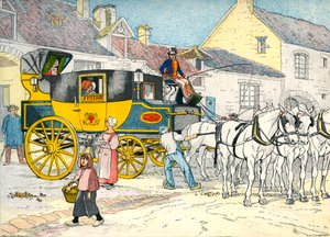 Wagon pocztowy w wozowni w 1840 r.