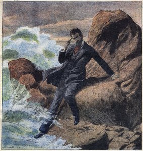 Ilustracja do powieści Daniela Lesueura "Maska miłości" autorstwa Eugene Damblans