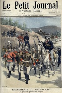 Republika Południowej Afryki - wojna burska. Wydarzenia transwalu. Pierwsi jeńcy angielscy schwytani przez Burów. Rysunek Damblans. „” Le Petity Journal”, 29 października autorstwa Eugene Damblans