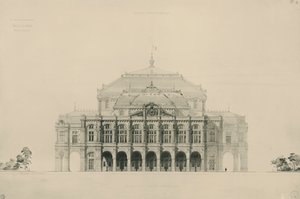 Francja, Paryż, Projekty złożone przez Viollet le Duc w konkursie na budowę nowej opery w Paryżu autorstwa Eugene Emmanuel Viollet le Duc