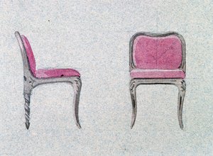 Krzesło z niskim oparciem do Złotego Pokoju, Chateau d