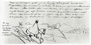 Viollet-le-Duc o podróżach po Francji (atrament na papierze) autorstwa Eugene Emmanuel Viollet le Duc
