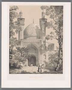 Szkoła Chahar Bagh w Isfahanie Meczet-Sultan-Hussein Ispahan (tytuł na obiekcie) Perskie pejzaże (tytuł serii) Perse modern (tytuł serii) autorstwa Eugene Flandin