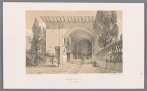 Kiosk van Fin Garden w Kashan Kiosk Fin-Fin koło Kachan (tytuł na obiekcie) autorstwa Eugene Flandin