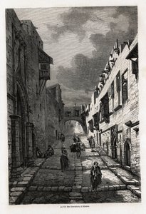 Rue des chevaliers, na Rodos, rysunek Eugene