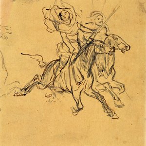 Studie von zwei Reitern autorstwa Eugène Fromentin