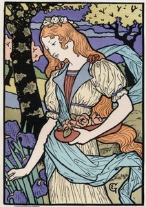 Sztuka. Kobiety w stylu Art Nouveau. Ilustracja E. Grasset, Francja, ok. 1890 (plakat)