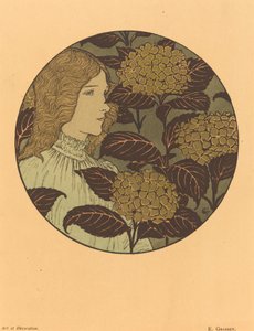 Okrągły portret dziewczyny autorstwa Eugene Grasset