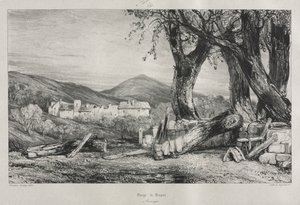 Podróże malownicze i romantyczne w dawnej Francji: Owernia (t. II), Wąwóz Royat, ilustracja 79 autorstwa Eugene Isabey