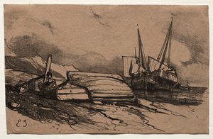 Six Marines: Cover, Strike, 1833. autorstwa Eugene Isabey