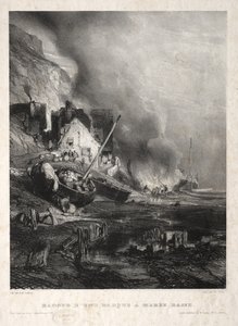 Six Marines: Remont łodzi podczas odpływu autorstwa Eugene Isabey