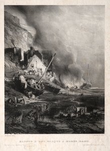Six Marines: Remont łodzi podczas odpływu, 1833. autorstwa Eugene Isabey