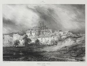 Malownicze i romantyczne podróże po starożytnej Francji, Owernia: Château de Pont-Gibaud autorstwa Eugene Isabey