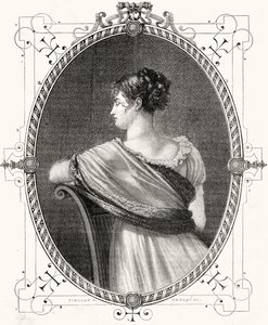 Portret Madame Recamier (1777-1849) rytowany przez Antoine Auguste Ernesta Heberta (1817-1908)