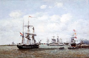 Antwerpia, Port autorstwa Eugene Louis Boudin