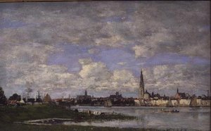 Antwerpia z Końca Flandrii (olej na płótnie) autorstwa Eugene Louis Boudin
