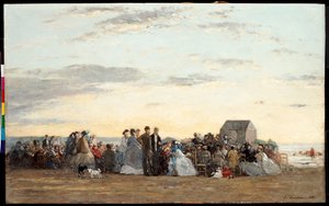 Scena na plaży, 1865 autorstwa Eugene Louis Boudin
