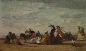 Scena na plaży, ok. 1865-1867. autorstwa Eugene Louis Boudin
