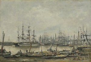 Bordeaux, Nabrzeża, 1874 autorstwa Eugene Louis Boudin