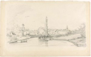 Scena nad kanałem w pobliżu Brukseli autorstwa Eugene Louis Boudin