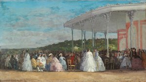 Koncert w kasynie w Deauville, 1865. autorstwa Eugene Louis Boudin