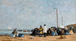 Krynoliny na plaży autorstwa Eugene Louis Boudin