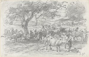 Pasterze i bydło, 1877. autorstwa Eugene Louis Boudin