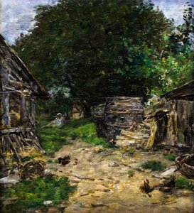 Krajobraz. Wnętrze obejścia autorstwa Eugene Louis Boudin