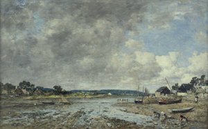 Krajobraz z praczkami, 1873 autorstwa Eugene Louis Boudin