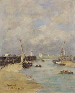 Odpływ w Trouville, 1895 autorstwa Eugene Louis Boudin