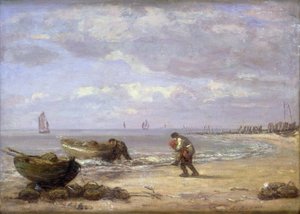 Odpływ w pobliżu Honfleur autorstwa Eugene Louis Boudin