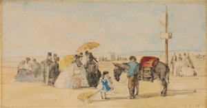 Na plaży, 1866 autorstwa Eugene Louis Boudin