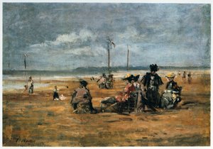 Na plaży, 1880 autorstwa Eugene Louis Boudin