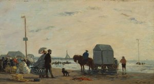 Na plaży w Trouville, 1863. autorstwa Eugene Louis Boudin