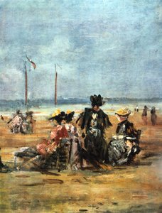 Na plaży, szczegół, 1880 autorstwa Eugene Louis Boudin