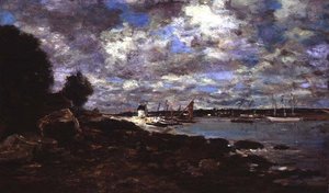 Plougastel-Daoulas (olej na płótnie) autorstwa Eugene Louis Boudin