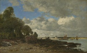 Plougastel, Przeprawa Promowa, 1873 autorstwa Eugene Louis Boudin