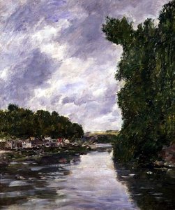 Rzeka w pobliżu Abbeville autorstwa Eugene Louis Boudin