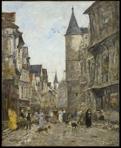 Ulica Saint-Romain, Rouen autorstwa Eugene Louis Boudin